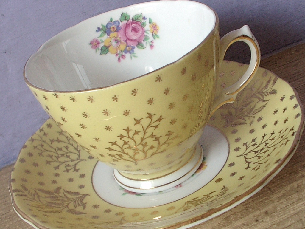 Antique 1930's Aynsley tea cup and saucer English by ShoponSherman