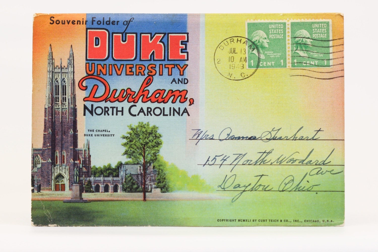 Duke University - Durham, North Carolina - Postcard Folder - 627