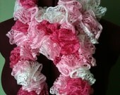 Ruffled Lace Breast Cancer Awareness Scarf