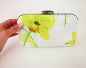 yellow clutch purse, brisesmaid clutch, floral minaudiere, floral bridesmaid clutch