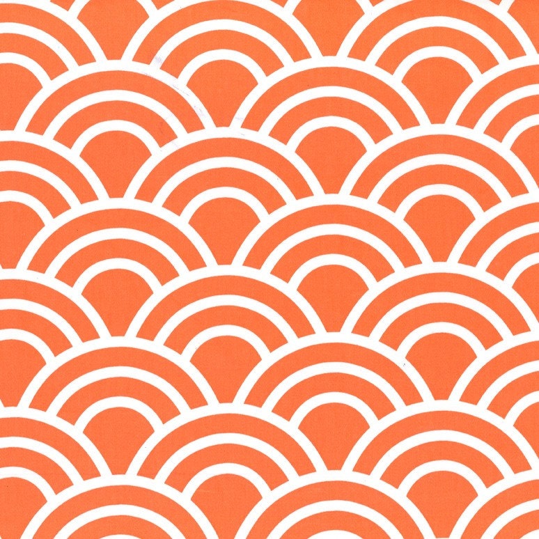 1 yard, "Swell" in Tangerine, Cotton Sateen, Home Dec, Michael Miller, Bekko, Trenna Travis