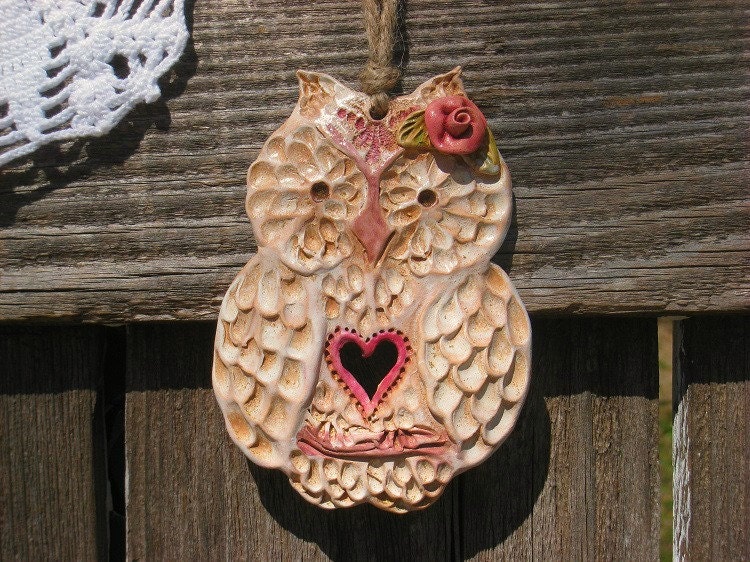 Prairie Rose Owl / Owl Decor / Owl Ornament / Shabby Owl