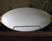 Royal Rudolstadt Prussia Oval Serving Dish with Open Handles Gold Trim