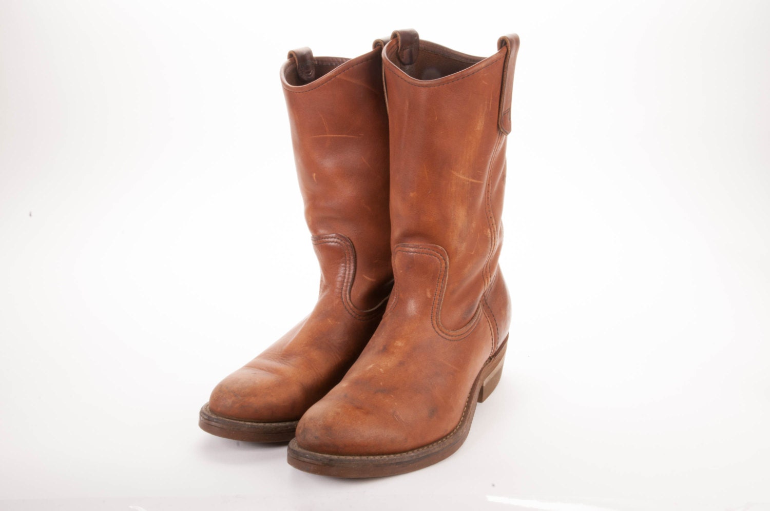Vintage brown western style pull on Red Wing boots size 8D