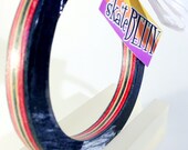 Recycled Skateboard Wood Bangle Bracelet Red and Black Element