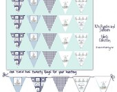 Baby Boy Nautical Bunting cut and sew fabric