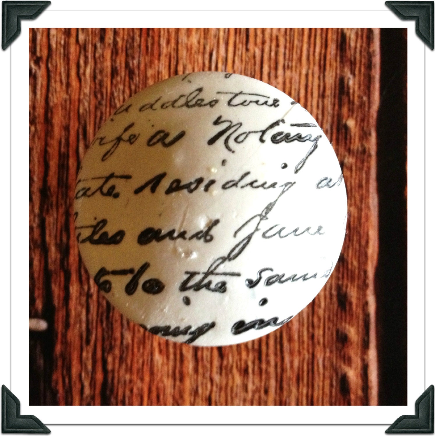 Vintage Inspired Typography cabinet knob