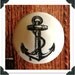 Handstamped Faded Anchor Knob Drawer Pull