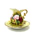 Vintage Flowered Pitcher Sepia, Victorian Collector Plate, Romantic Home Decor, Shabby Chic Decor