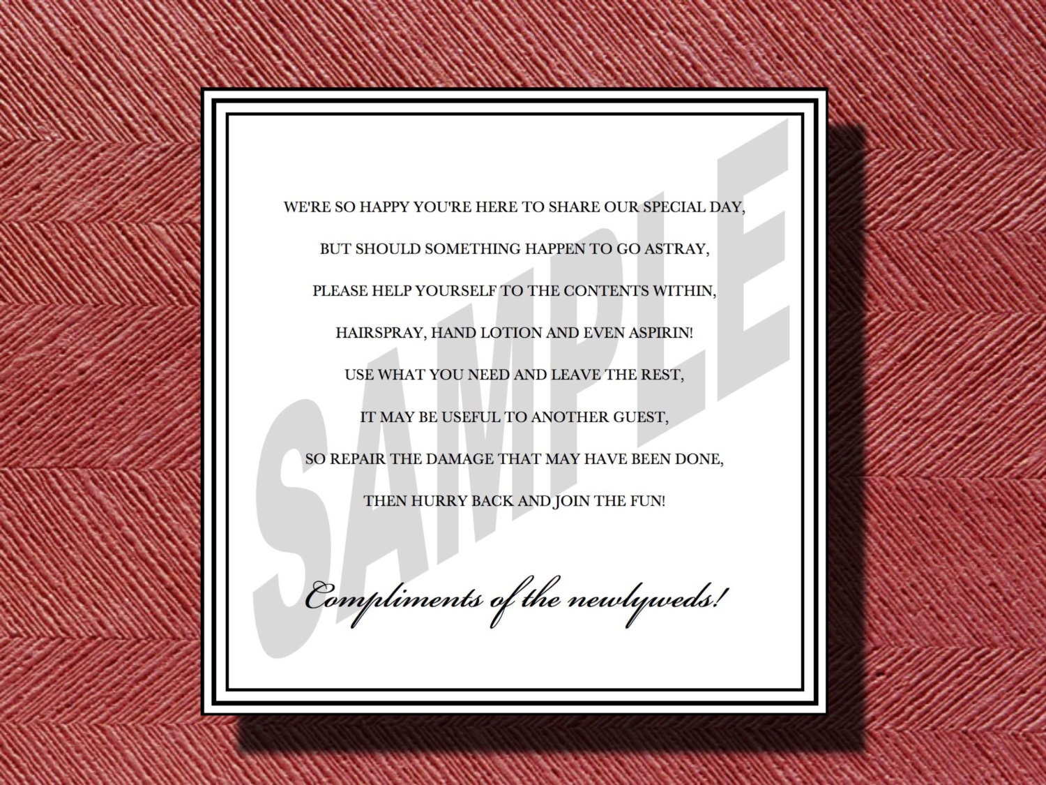 Wedding Reception Bathroom Sign