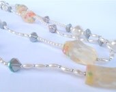 Vintage Pastel Necklace Vintage White Necklace Vintage Retro Necklace Vintage Faux Pearl Seed Necklace Long White Necklace White Bead Neckla