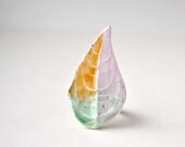 Leaf cocktail ring - oversized organic leaf nature ring ceramic jewelry - eco friendly - spring Etsy UK