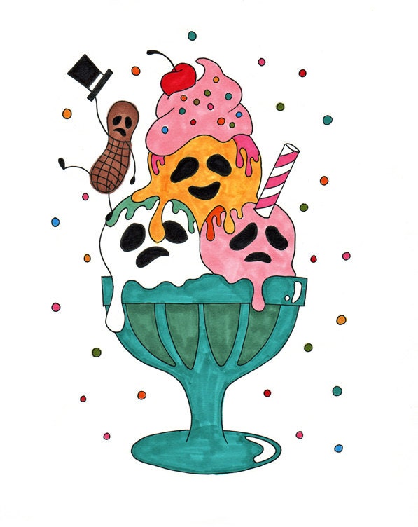 Ghost Sundae - As seen on ModCloth - 8"x10" print