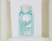 Antique ball canning jar flour sack dish towel