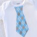 Argyle Tie Onesie / Baby Boy / Blue and Tan