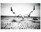 Beach photography - romantic, dreamy black and white sea fine art photo - 8x12 print - Lilienthal's Dream