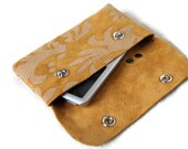 Leather iPhone/ iPod Cas Belt Pouch - Yellow Vintage Upholstery Leather