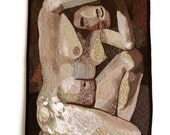 Quilted Wallhanging-'Boxed in' Nude