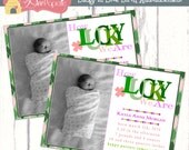 Lucky Baby Girl Custom Photo Birth Announcment - DIY Printable File Il_170x135