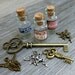DRAWER Lot 8pc Steampunk key pendant charm fairy magic poison bottle vial 125