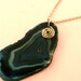 Blue Agate Slice Necklace: Blue Geode Necklace, Gemstone Necklace,
