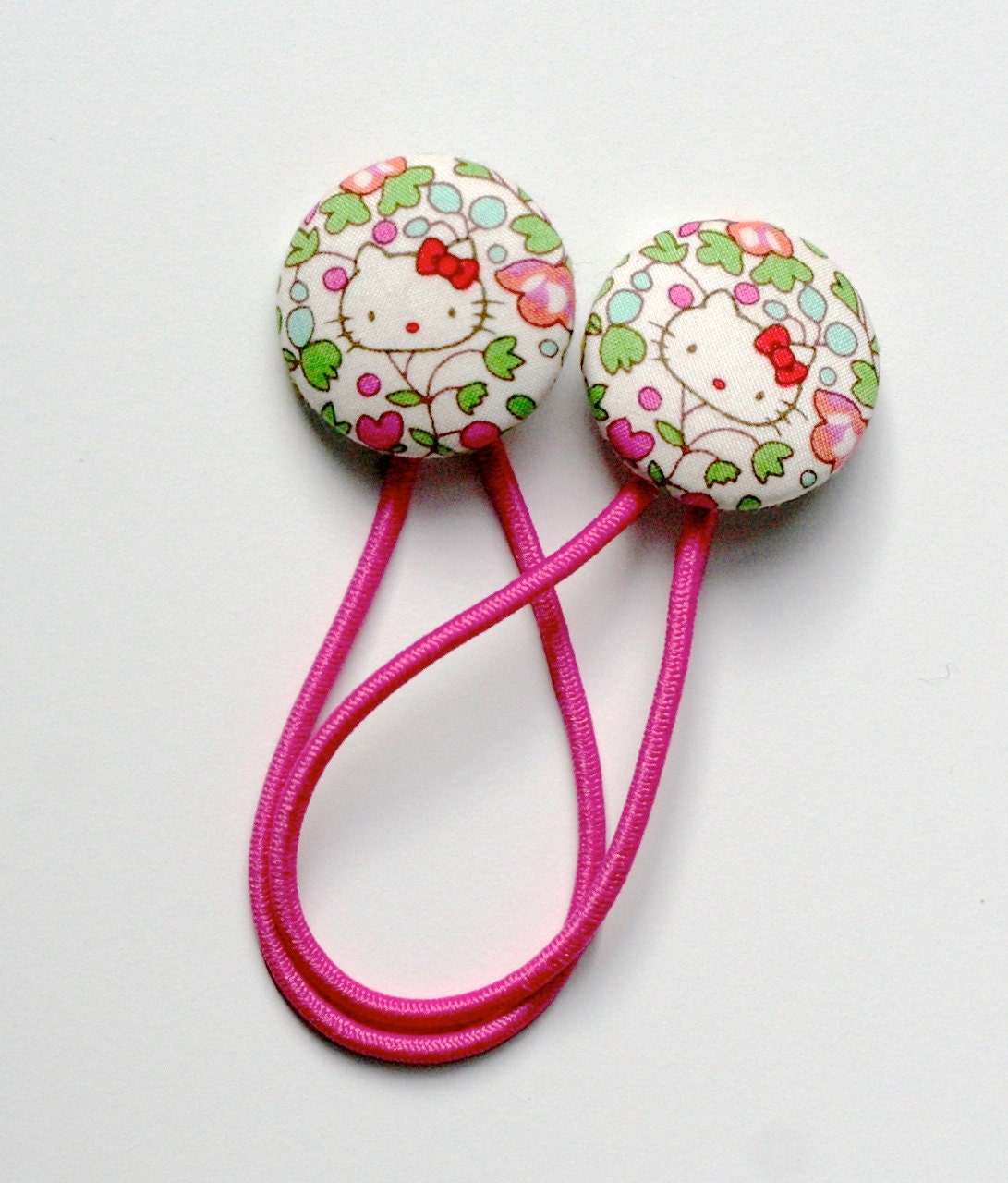 Liberty of London and Hello Kitty 2013 - Pair of Medium Hair Ties - Pink Kawaii Floral