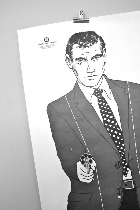 paper shooting target: large reproduction secret service target poster