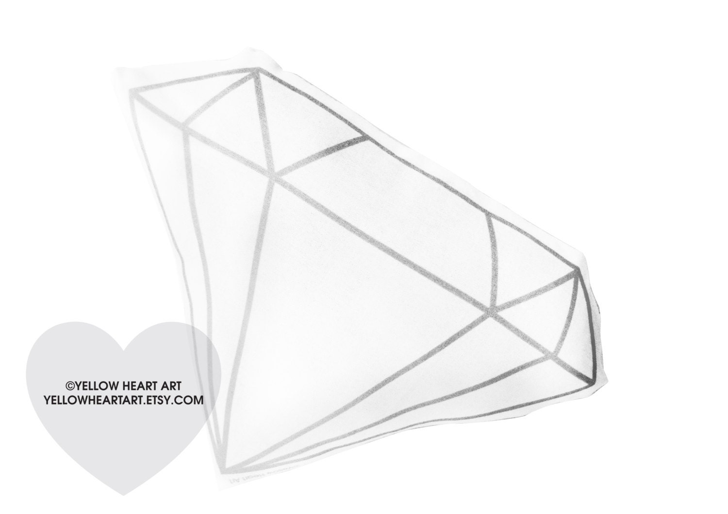 Diamond Plush / Pillow in Gray and White by Yellow Heart Art