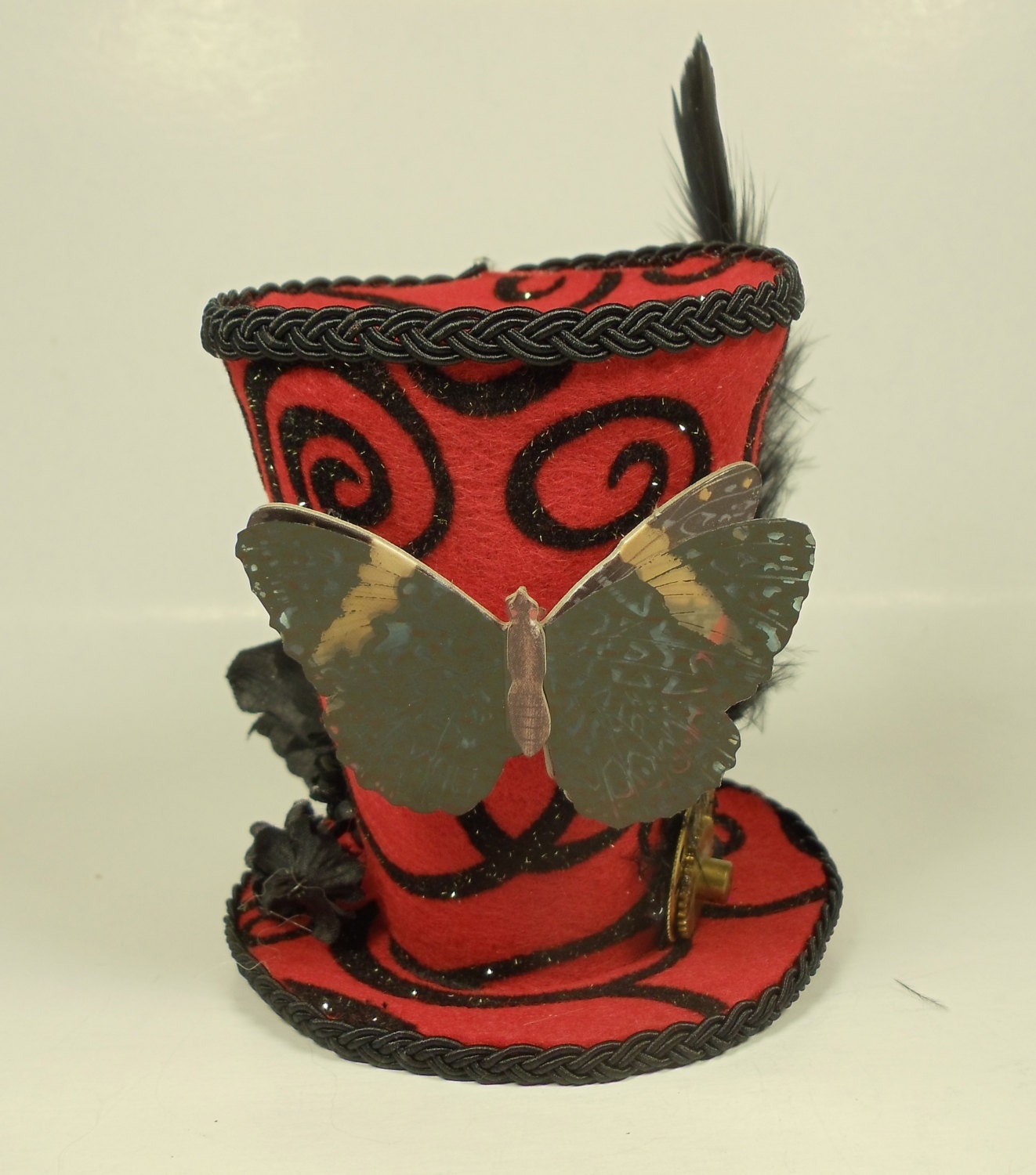 Butterfly Swirls Mini Top Hat