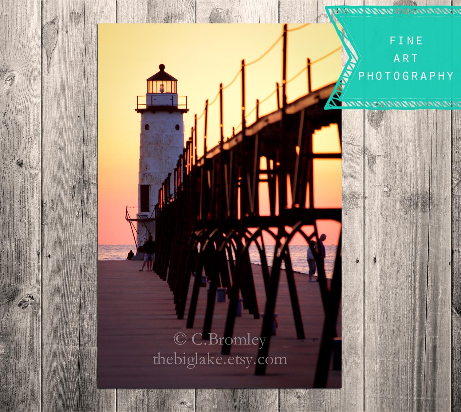 Summer Evening - Manistee North Pierhead - Sunset - Lake Michigan - Michigan - Lighthouse - Nautical - Water - Catwalk - Great Lakes