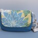 Blue flower print canvas messenger bag