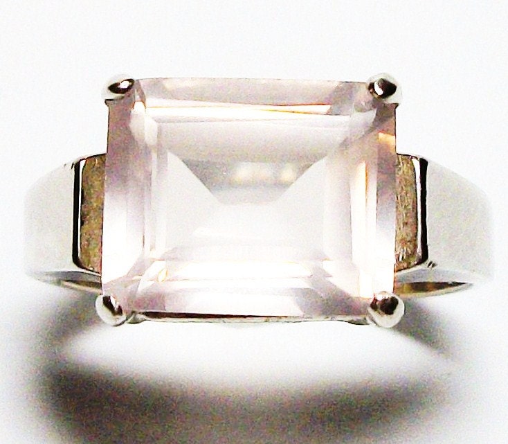 Pink quartz ring,  milky quartz ring,  s 7 1/2    "Pink Cotton" - Michaelangelas