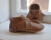 Eco Friendly Leather Moccasins, Caramel Leather