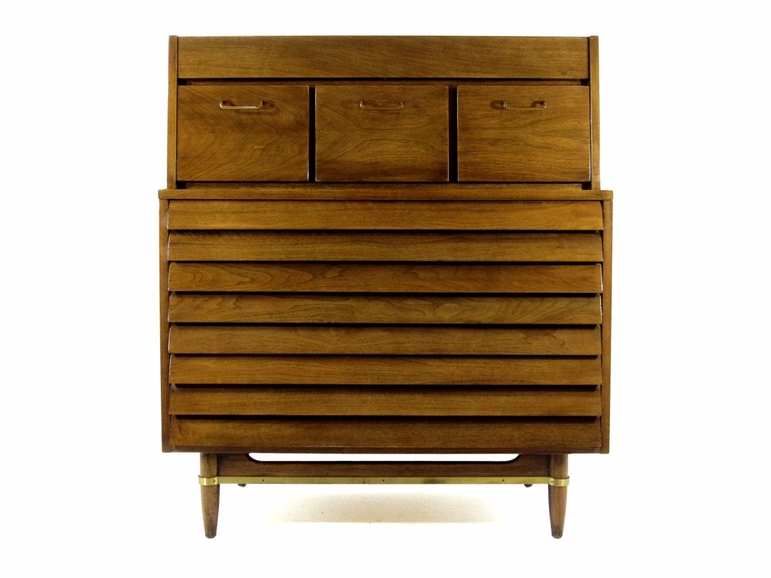 Mid Century American of Martinsville Dania Dresser - Solid Walnut, Chest of Drawers, Bureau