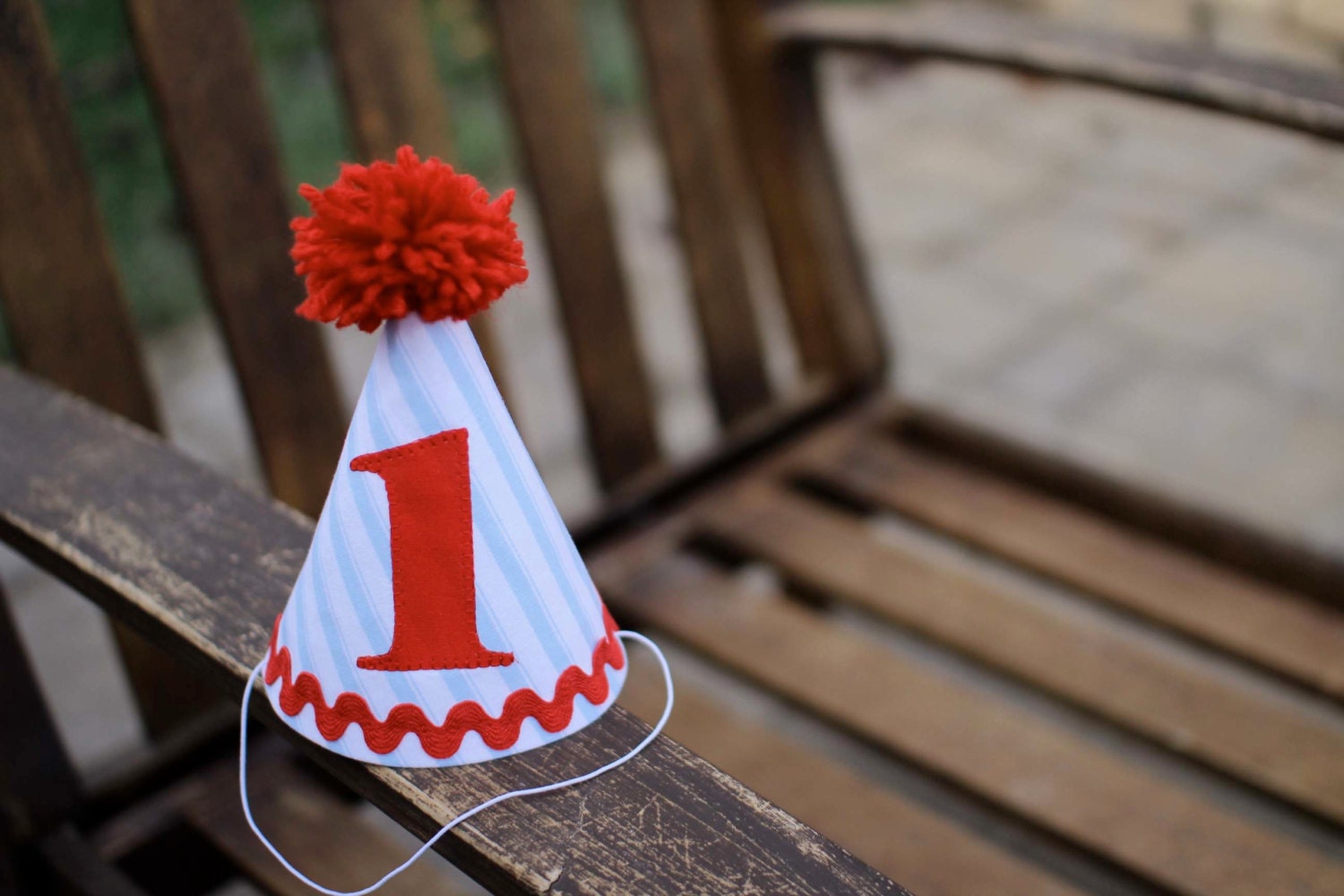 Custom Birthday Hat First Birthday Party Nautical Light Blue and Red 1st Birthday Outfit Toddler Baby Boy or Girl