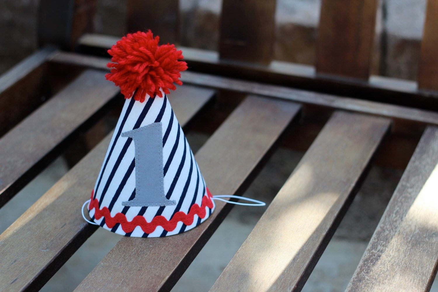 Custom Birthday Hat First Birthday Party Nautical Navy Blue Red 1st Birthday Outfit Toddler Baby Boy or Girl