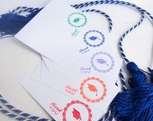 Notes  - Thank You - Graduation Flat Notes - Solid Color Set - Qty 5 - You Pick Color