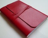 Leather Bound Notebook/Journal Stylish Red Soft Leather Handmade
