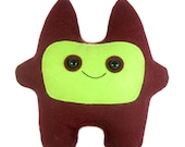 Felix - Burgundy & Bright Green Felt Monster Plush