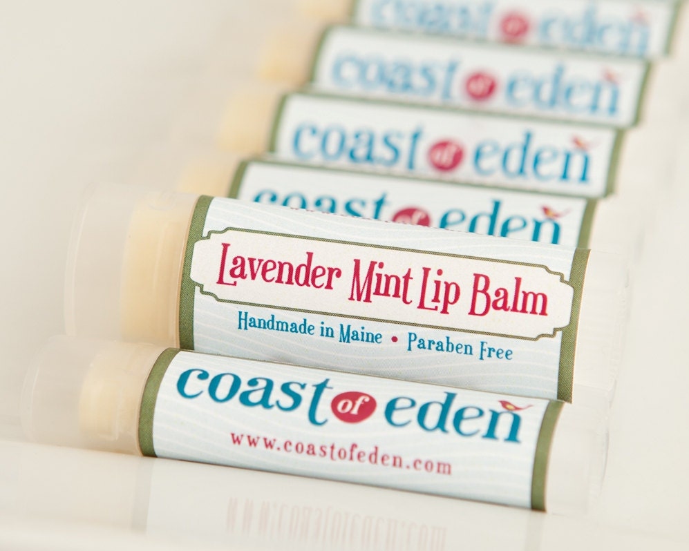 Lip Balm - Lavender Mint  - Shea Butter Lip Balm All Natural - Handmade in Maine - Coast of Eden - Organic