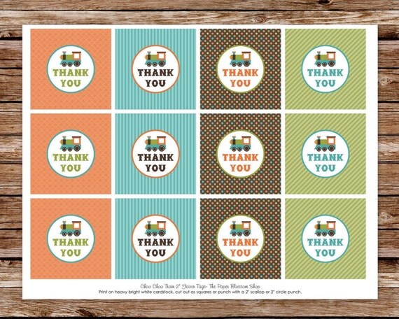 INSTANT DOWNLOAD - Printable Choo Choo Train Birthday Favor Tags Il_570xn