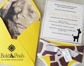 Giraffe Print Diaper Baby Shower Invitation