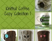 Knitted Coffee Cozies // 5 Different PDF KNITTING PATTERNS