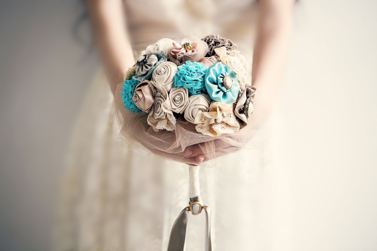 Fabric Bridal Bouquet, Wedding Fabric Bouquet - MySecretFace