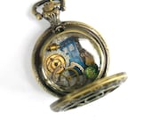 Doctor Who Small Pocket Watch Necklace "Cosmic Exchange Point"