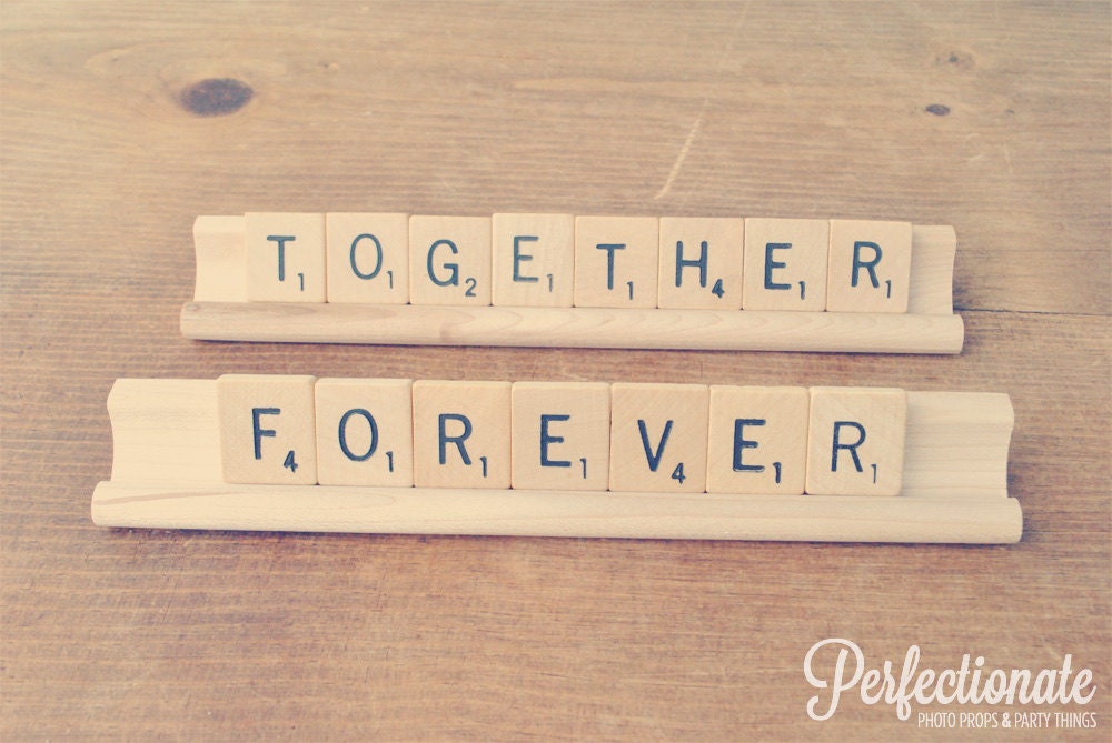 Together Forever sign // Scrabble Sign // Wedding Photo Prop // Engagement Photo Prop // Engagement Photo Idea