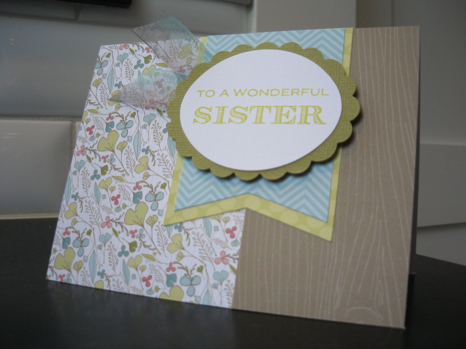 Handmade Birthday Card for Sister Thank You Card