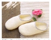 Crochet-Knit White Slipper-Clogs - Basic Pattern - Instant Download Pdf