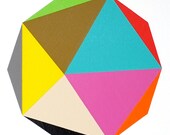 Original painting - "Decagon" - 12" x 12" modern geometric abstract art