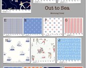 Custom Modern Baby Crib Bedding -Design Your Own-  Out to Sea in Blue